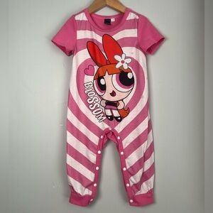 Powerpuff Girls Blossom AOP Jumpsuit Short Sleeves Pink 9-12 Baby Girl Summer